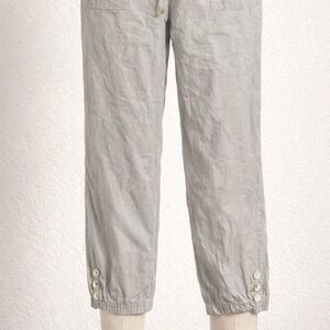 Company Ellen Tracy Linen-Blend Drawstring Pants – Light Gray – Size Large